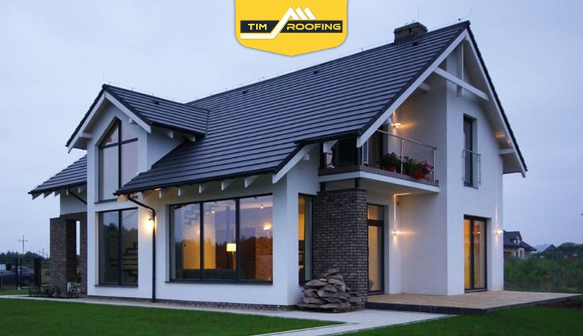 Pitched roof showcasing a traditional house with shingles.